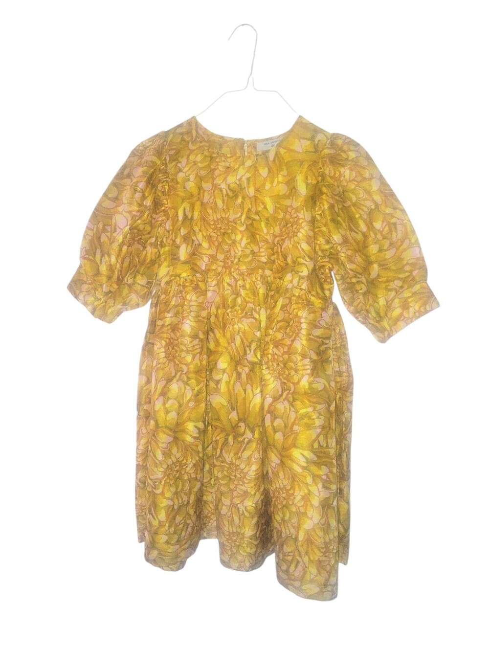 Kika Vargas for Mum Floral Puff-Sleeve Mini Babydoll Silhouette Dress XS
